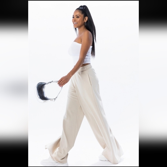 NWT KIKI WIDE LEG SWEATPANTS, CREAM, VARIOUS SIZES - Picture 2 of 3